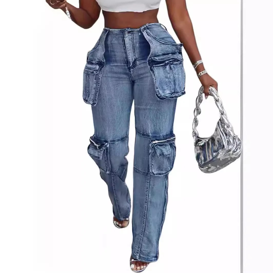 Denim Cargo Pants