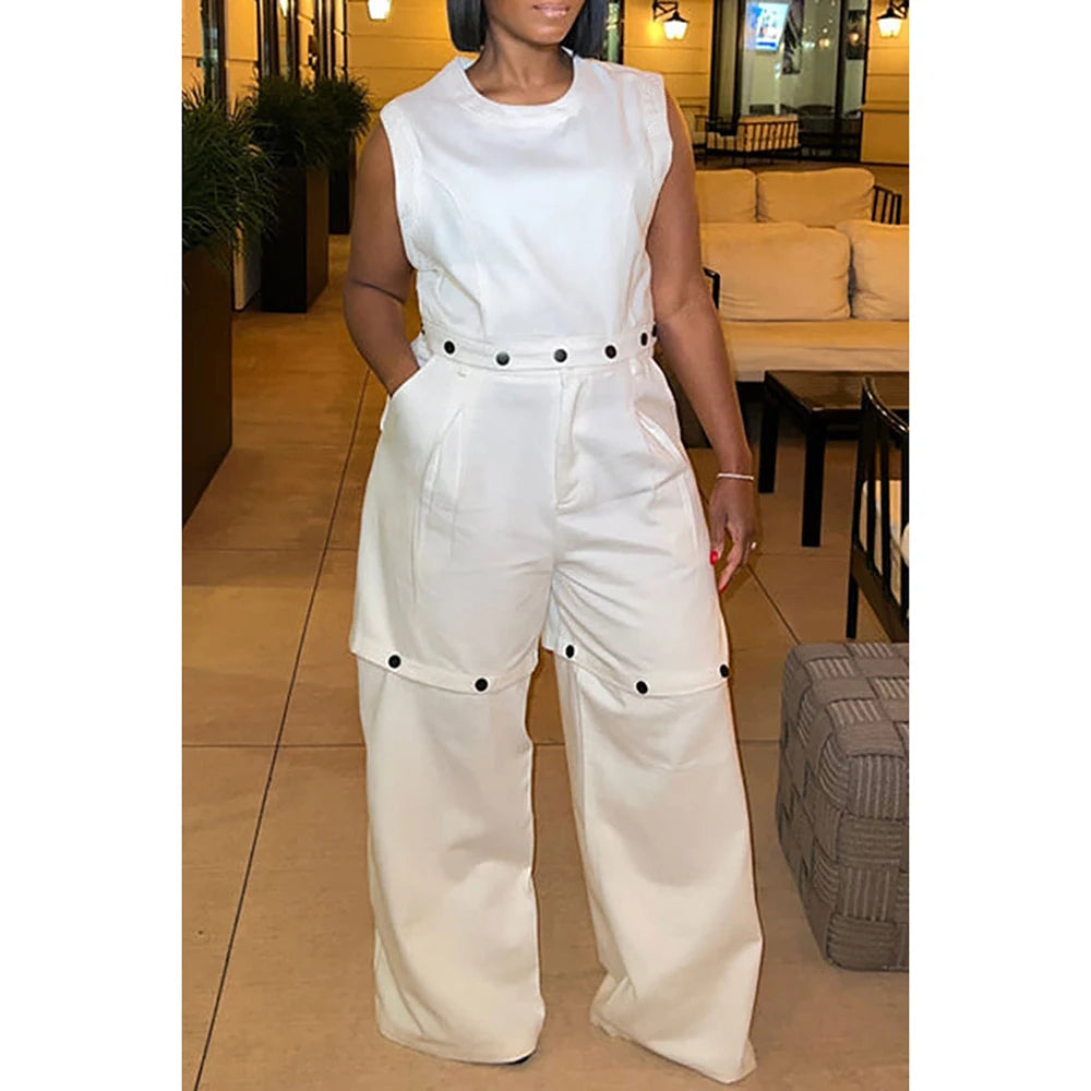 Plus Size Two Piece Pant Set With Pocket