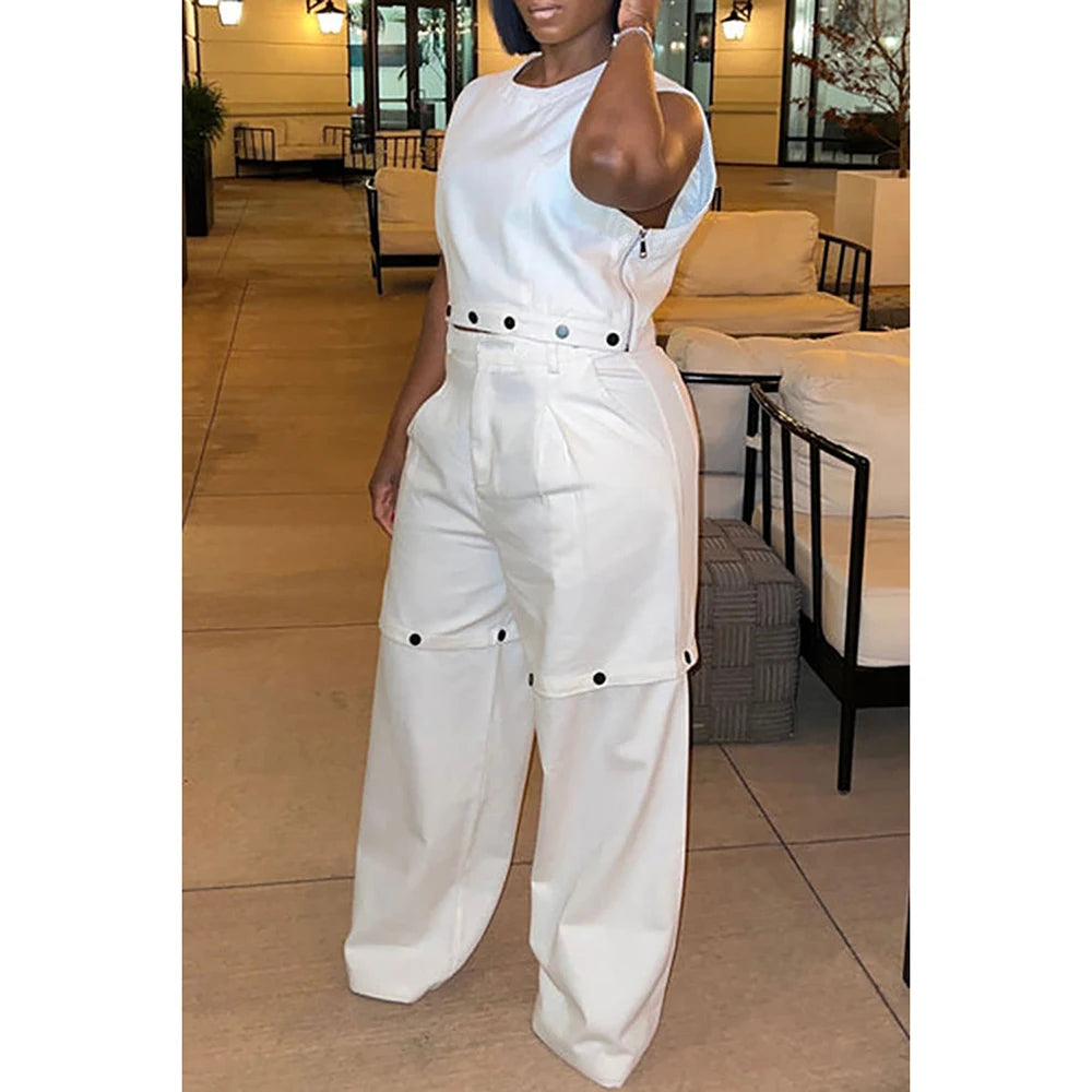 Plus Size Two Piece Pant Set With Pocket